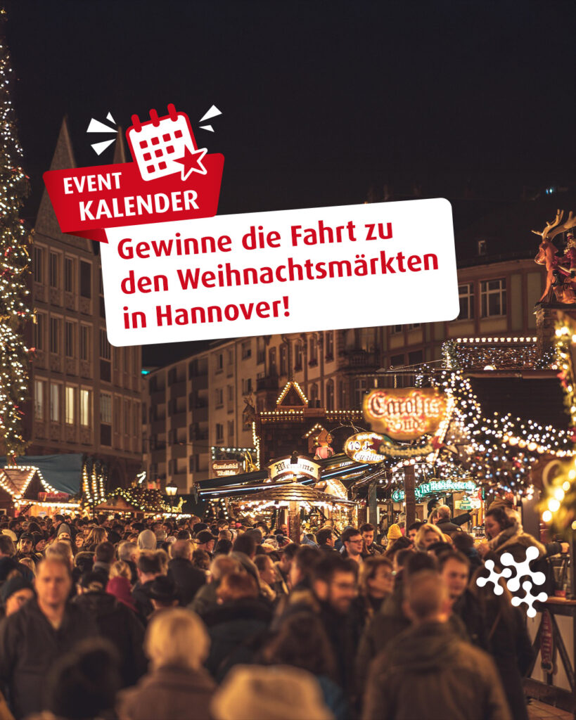 Gebrannte Mandeln, Glühwein und Glögg machen warm ums Herz. Freu’ dich drauf und fahre zum Weihnachtsmarkt nach Hannover! 🎄
Um mit deinem Herzblatt (oder wem auch immer) in die Landeshauptstadt zu kommen, kannst du hier ein Niedersachsen-Ticket für zwei Personen gewinnen! 🌟
Dafür musst du nur folgendes tun:
1. Like den Post.
2. Folge uns. ✨
Teilnahmeschluss ist der 26.10.2025 um 23:59 Uhr.
Wenn du Mehr über die Weihnachtsmärkte wissen möchtest, schau im Link in der Bio vorbei. 😊
#NiedersachsenTicket #bahnfahren #Niedersachsen #nahverkehrszüge #ausflug #Verlosung #Weihnachtsmarkt