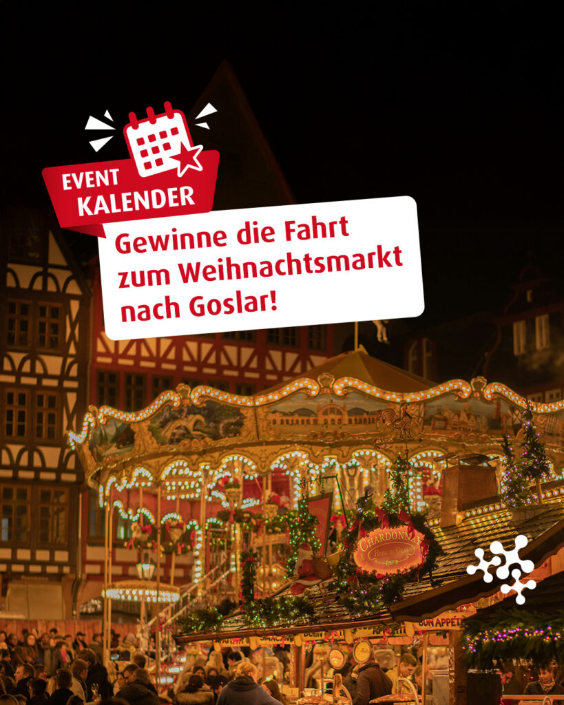 So langsam weht wieder der Geruch von Spekulatius durch die Luft! 😍
Reise mit deiner Begleitung zum malerischen Weihnachtsmarkt nach Goslar und gewinne dafür ein Niedersachsen-Ticket für zwei Personen. 🎄
Was du dafür tun musst?
1. Like den Post.
2. Folge uns.❤️
Teilnahmeschluss ist der 02.11.2025 um 23:59 Uhr.
Du willst mehr über den Weihnachtsmarkt wissen? Dann schau im Link in der Bio vorbei! 👀
Bild © cmophoto.net / Unsplash
#NiedersachsenTicket #bahnfahren #Niedersachsen #nahverkehrszüge #Ausflug #Weihnachtsmarkt #Gewinnspiel