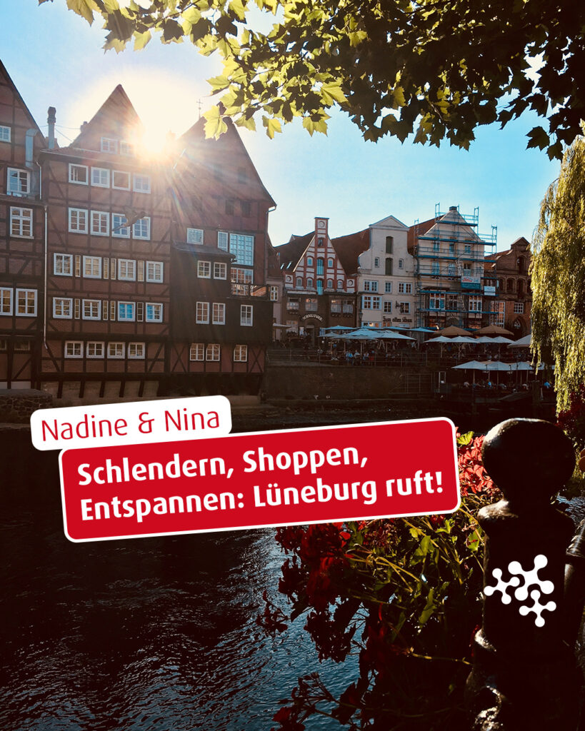 Nina und Nadine gönnen sich Entdeckungen und Entspannung in Lüneburg. 🌿✨⁠
⁠
Erst ein Bummel durch die malerische Innenstadt, dann ein  erholsamer Spaziergang im Kurpark und am Nachmittag gibt’s Wellness pur in der Salztherme – ein Tag für Genuss, Ruhe und schöne Erlebnisse.⁠
Abgerundet wird er mit einem Abendessen im Friedas. 🍴💛⁠
⁠
Bild 1 © Seriesa / Pixabay ⁠
Bild 2 © Tho-Ge / Pixabay⁠
⁠
@salztherme_lueneburg⁠
@friedas_am_wasserturm⁠
#Lüneburg #Erholung #NiedersachsenEntdecken #NiedersachsenTicket #keepexploring #WellnessDay