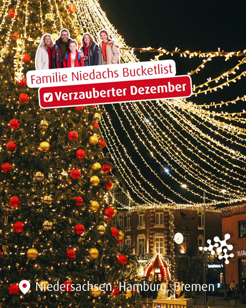 ⭐Zeit für Verzauberung! Die Niedachs wollen ganz in den besonderen Zauber des Dezembers eintauchen und nutzen dafür natürlich das Niedersachsen-Ticket. 🎄⁠
⁠
🚉 Los geht's mit einer magischen Reise durch den Christmas Garden im Zoo Hannover, gefolgt vom besonderen Flair im weihnachtlichen Rammelsberg.⁠
 Eine besondere Erfahrung zu Silvester: mit den  Wangerländer Deichlichtern und mit Fackeln am Meer das neue Jahr begrüßen. ⚓️ ⁠
⁠
Planst auch du einen Monat voller Glanz und Magie? Verrate uns deine liebsten Ziele in den Kommentaren! 👇⁠
⁠
#Tagesausflug #Advent #Dezember #Bucketlist #NiedersachsenTicket #nahverkehrszüge #tipps⁠