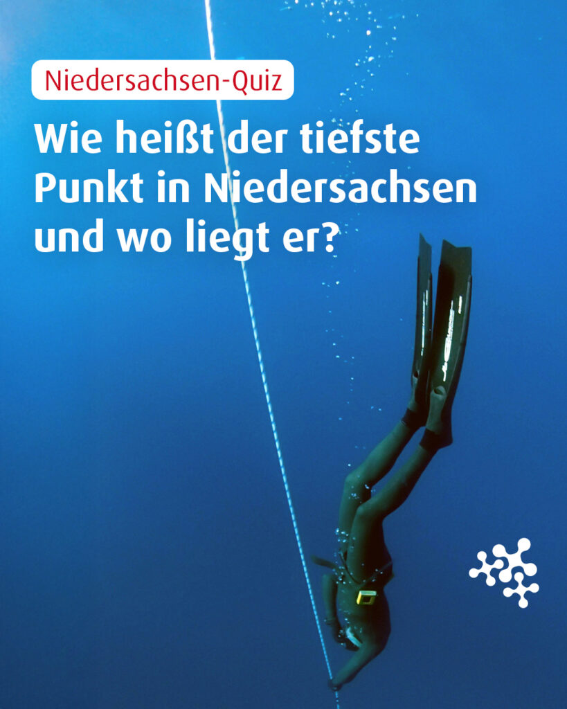 Da geht es mal RICHTIG tief. 😳​⁠
​Aber wo ist das genau? Wie heißt der Punkt und wie tief liegt er? Wer weiß es?⁠
⁠
Du vielleicht? Dann schreib’s mal in die Kommentare. 👇⁠
⁠
#quiz #WissenToGo #Kultur #NiedersachsenTicket #keepexploring ⁠