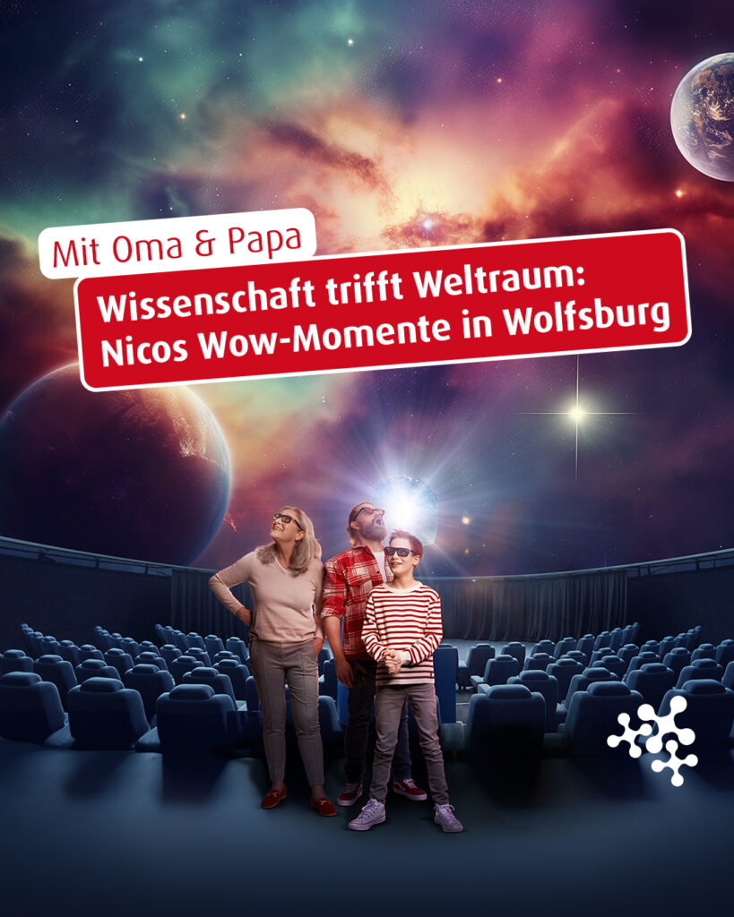 Nico, Norbert und Nora gönnen sich heute einen Tag voller Aha-Momente in Wolfsburg. 🔬✨⁠
Erst staunen, tüfteln und ausprobieren im phæno, danach italienisches Comfort Food bei ITALIAN’S 🍝 und gut gestärkt geht’s im Planetarium einmal quer durchs Universum. 🚀🌌⁠
⁠
Klingt nach deinem perfekten Tagestrip? ⁠
Wer muss bei dir unbedingt mit? ⁠
⁠
@phaeno_wolfsburg⁠
@italians.de⁠
@planetarium_wolfsburg⁠
⁠
Bild 2 © Janina Snatzke / Phaeno⁠
⁠
#Wolfsburg #Tagesausflug #ScienceVibes #Planetarium #Phaeno #NiedersachsenTicket ⁠