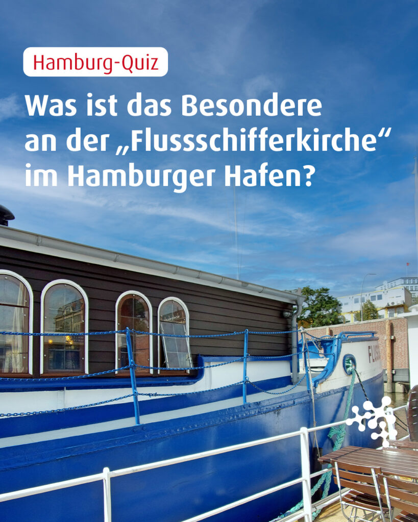 Mitten im Hamburger Hafen gibt es eine Kirche, die alles andere als gewöhnlich ist. ⛴️⁠
Weißt du, was sie so besonders macht?⁠
⁠
A, B oder C – welcher Tipp ist deiner? ✍️⁠
⁠
Bild © Pauli-Pirat, CC BY-SA 4.0, via Wikimedia Commons⁠
⁠
#Quiztime #Hamburg #Hafenliebe #NiedersachsenTicket⁠
⁠