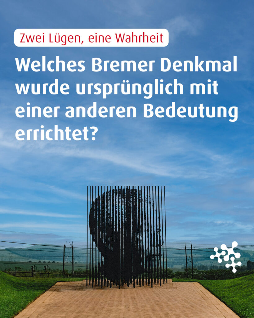 Mitten im Bremer Nelson-Mandela-Park steht ein Denkmal mit einer Geschichte, die viele überrascht. 🤔⁠
Ursprünglich hatte es eine ganz andere Bedeutung als heute.⁠
⁠
Was denkst du: A, B oder C?⁠
⁠
Bild © Ashim D’Silva / Unsplash⁠
⁠
#quiz #rätsel #bremen #geschichte #quiztime #NiedersachsenTicket⁠