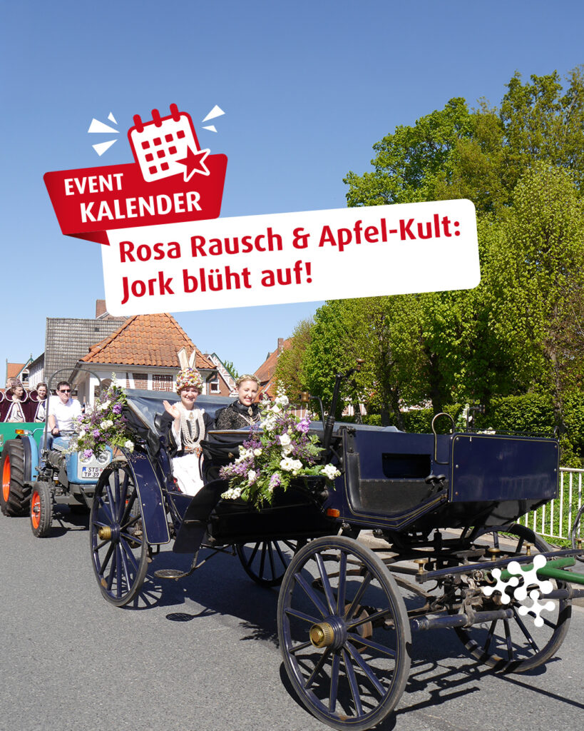 Vergiss die Kirschblüten in Japan – Jork ist Ende April genau so schön! 🌸 ✨ ⁠
⁠
Ein ganzes Wochenende lang feiert die Region im Alten Land mit einem unterhaltsamen Bühnenprogramm und bunten Festumzügen. Das Highlight: die Krönung der neuen Blütenkönigin! 👑⁠
⁠
Mehr Infos zum Fest findest du in unserer Bio. 🌷⁠
⁠
Bild © Gemeinde Jork Altländer Blütenfest 2018(235)