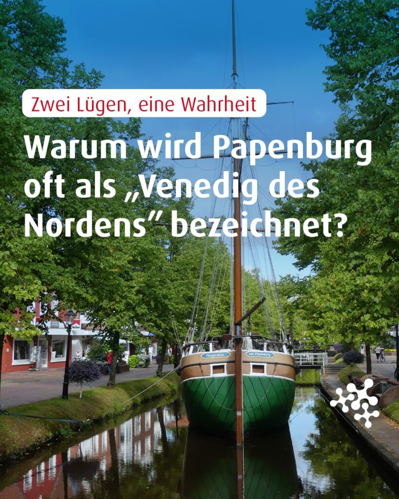 Wusstest du, dass man für venezianisches Flair gar nicht so weit in den Süden muss? 🌞 🛶 Papenburg trägt stolz den Beinamen „Venedig des Nordens“. Aber warum eigentlich genau? 🧐⁠
⁠
Bild © HenSti, CC BY-SA 4.0, Wikimedia Commons⁠