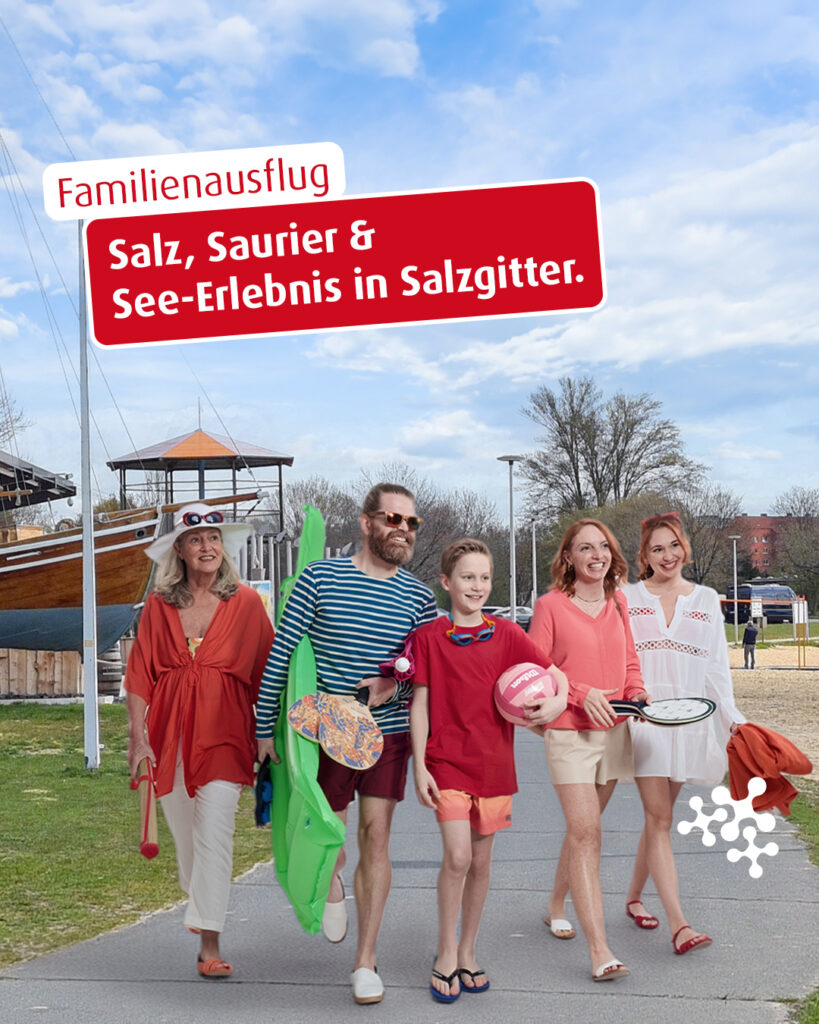 ​Von Renaissanceschloss bis Wassersport: Familie Niedach macht Salzgitter unsicher! 🏰 🍔 🌊⁠
⁠
Los geht’s mit einer Dosis Kultur im Museum Schloss Salder, bevor im Café del Lago direkt am Salzgittersee der Akku wieder aufgeladen wird. Am Nachmittag wartet dann volle Action auf dem Wasser! 🚤 💨⁠
⁠
Bild 1 © Die Region Braunschweig-Wolfsburg⁠
Bild 2 © André Kugellis / Die Region Braunschweig-Wolfsburg